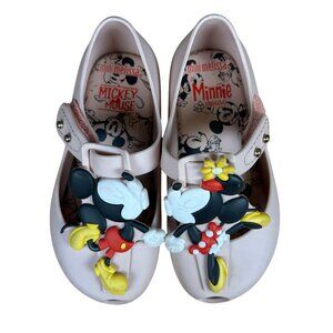 MINI MELISSA Ultra Disney Kissing Minnie & Mickey Mouse Mary Jane Shoes Size 8